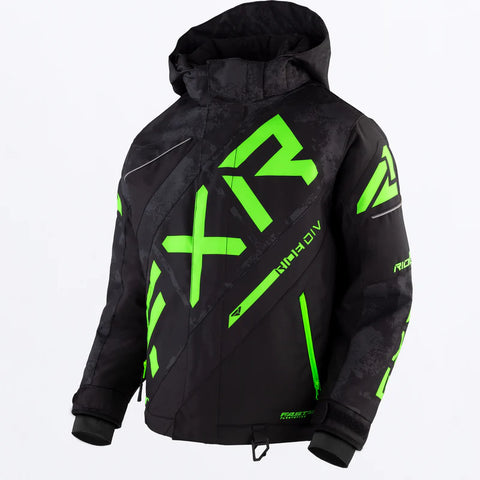 FXR Youth CX Jacket  - Black Camo/Lime