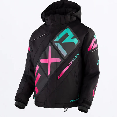 FXR Youth CX Jacket  - Black/Mint-E Pink Fade