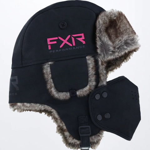 Trapper Hat - Black/Electric Pink