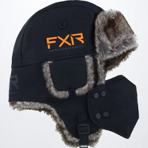 Trapper Hat - Black/Orange