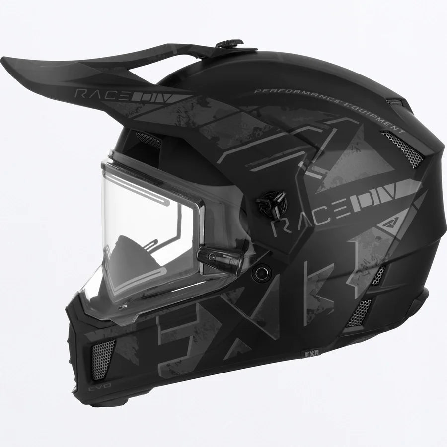 FXR Clutch X Evo Helmet - Electric Shield - Stealth Black