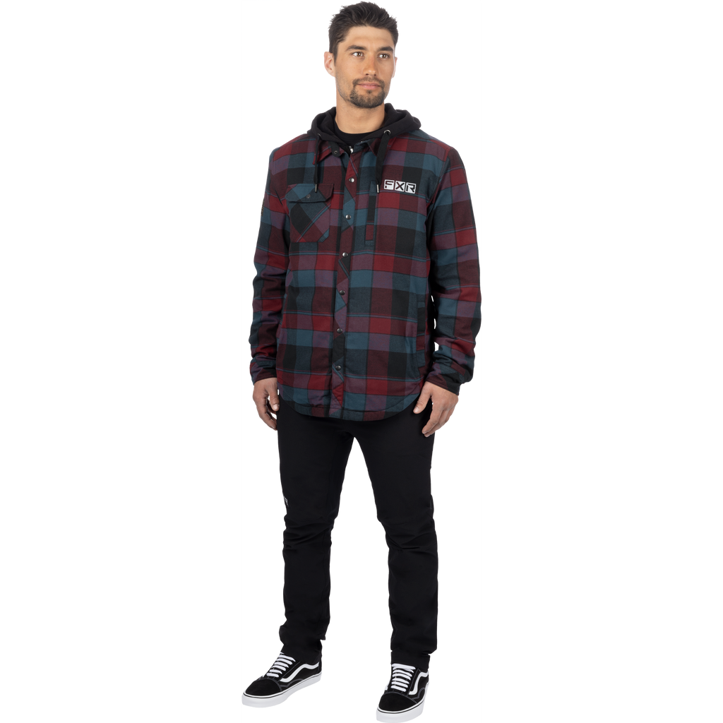 Unisex Timber Insulated Flannel Jacket - Dark Steel/Merlot