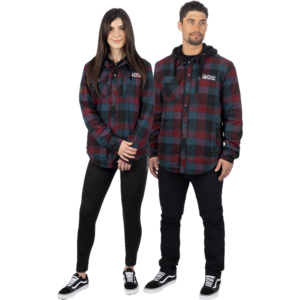 Unisex Timber Insulated Flannel Jacket - Dark Steel/Merlot