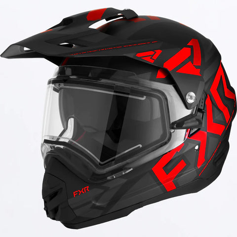 Torque X Team Helmet with Electric Shield & Sun Shade 2023 - Black/Red