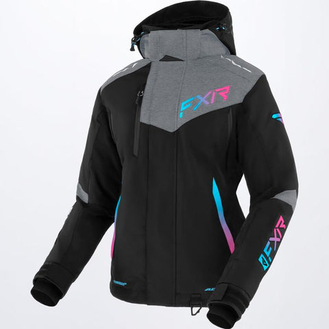 W Edge Jacket 22 - Black/Mid Grey Heather/Sky-Electric Pink Fade