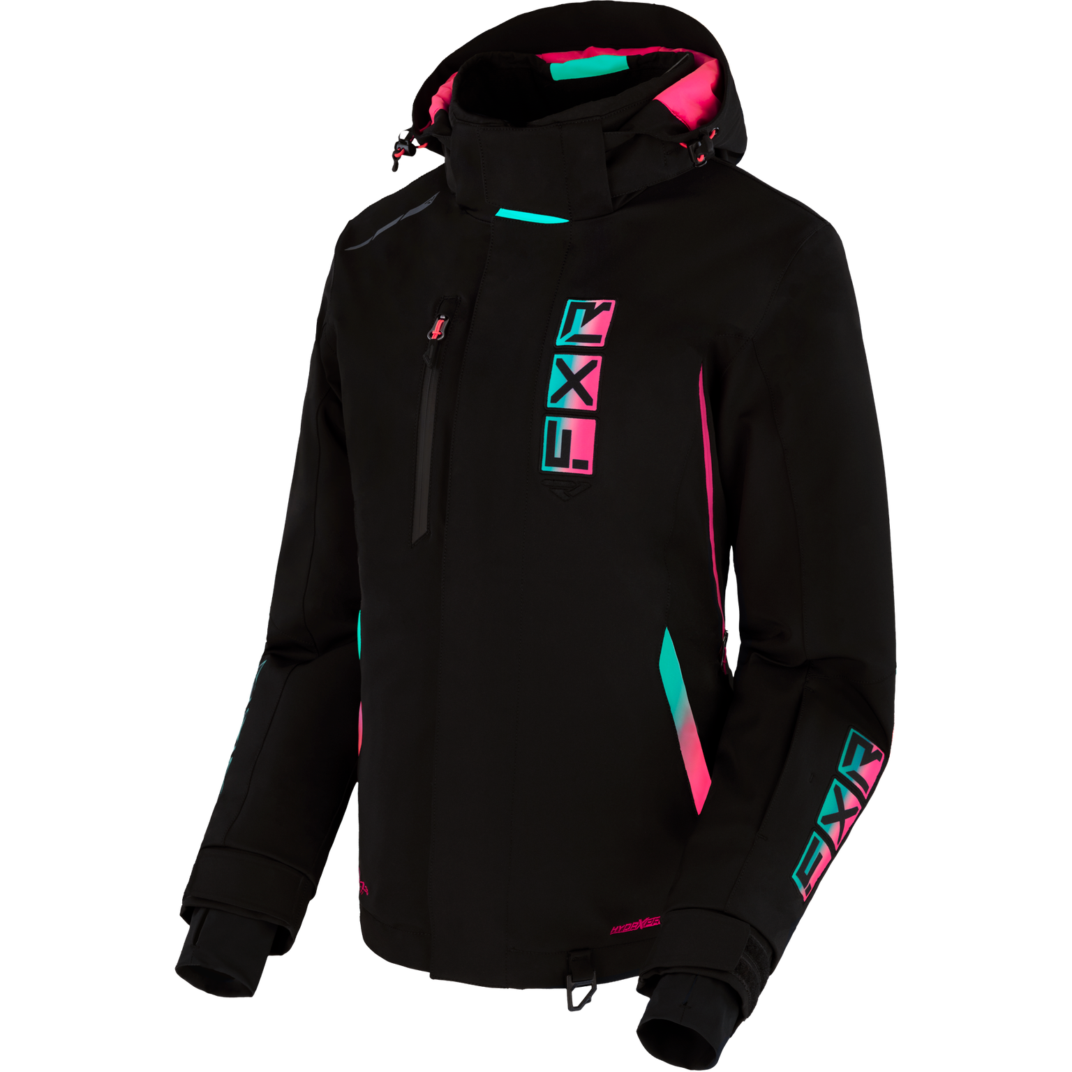 Women's Evo FX Jacket 2026 - Black/Mint-Electric Pink Fade