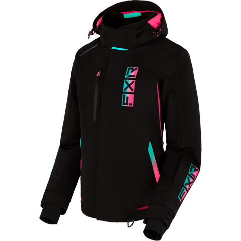 Women's Evo FX Jacket 2025 - Black/Mint-Electric Pink Fade