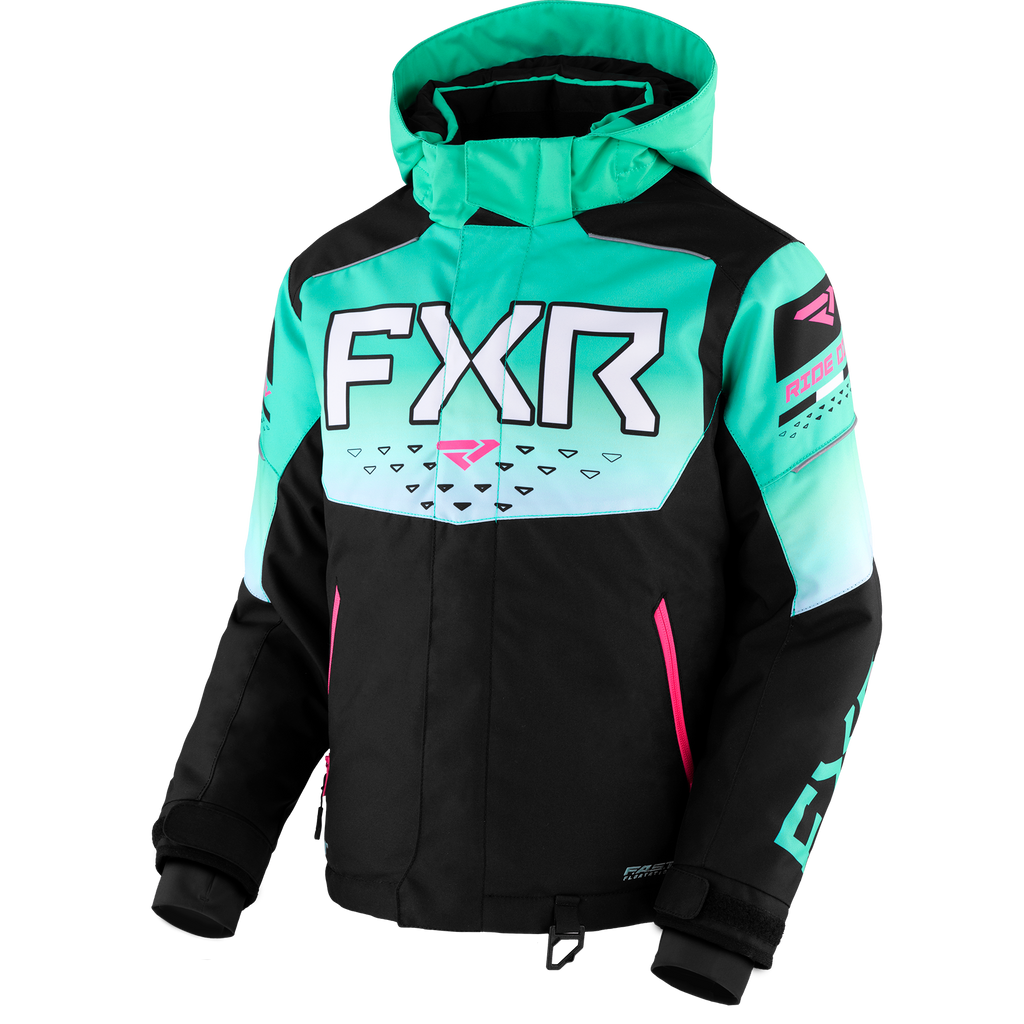 Child Helium Jacket 2026 - Black/Mint Fade/Electric Pink