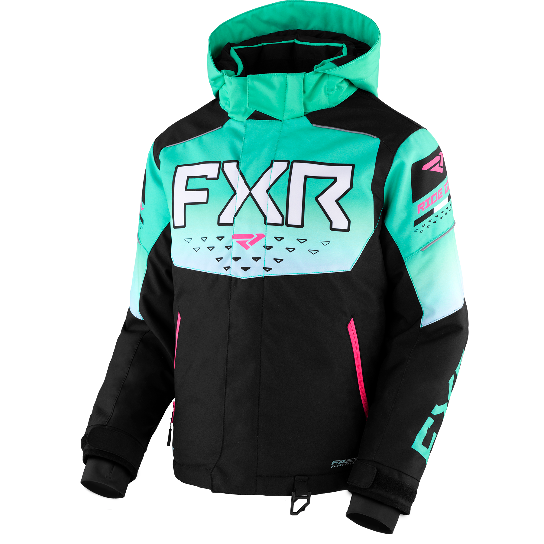 Child Helium Jacket 2026 - Black/Mint Fade/Electric Pink